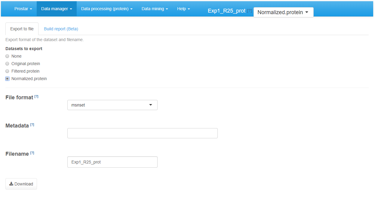 Exporting to an Excel file.